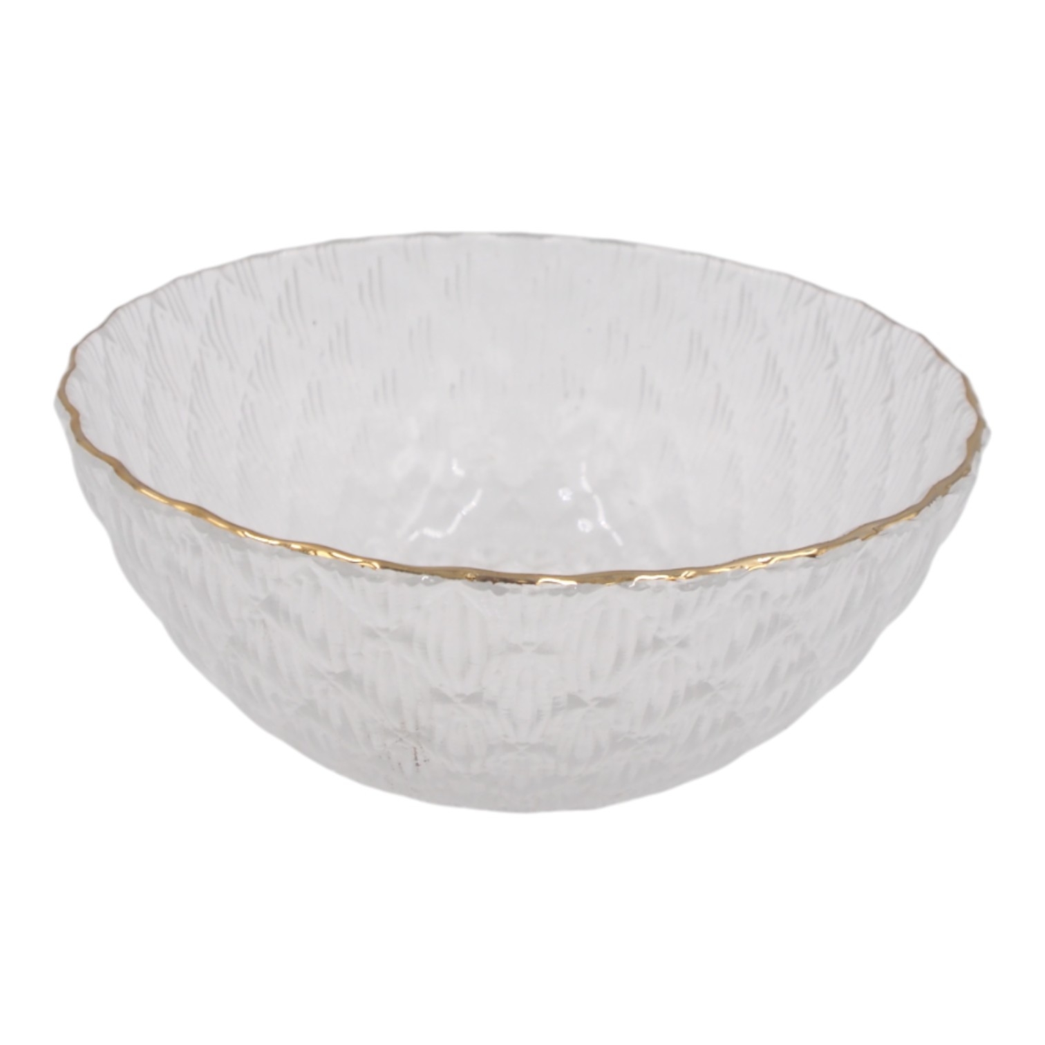 Stiklinė dubenėlis 15 cm su auksiniu krašteliu