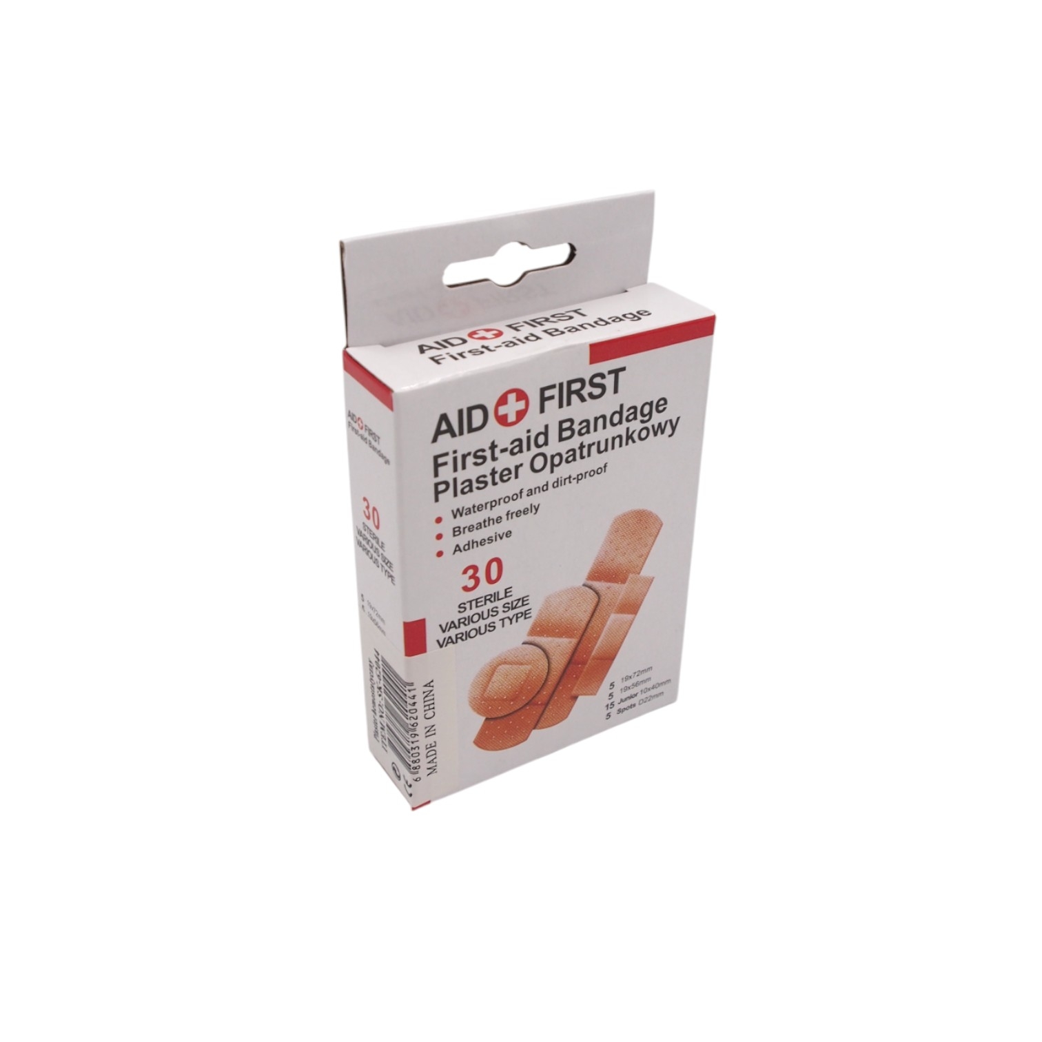 AID FIRST pirmosios pagalbos pleistrai – 30 vnt