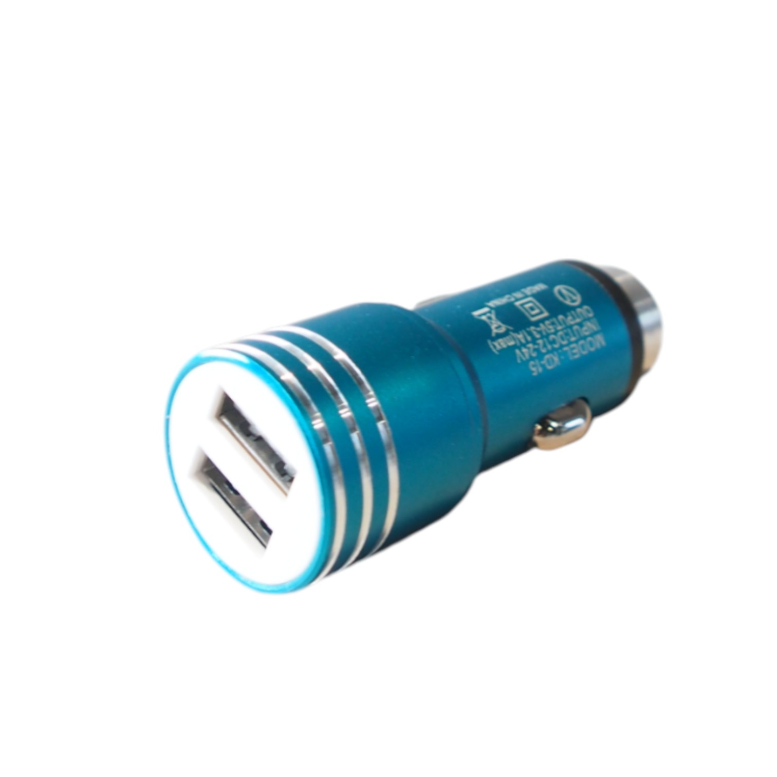 Automobilinis USB įkroviklis 2 lizdų – mėlynas