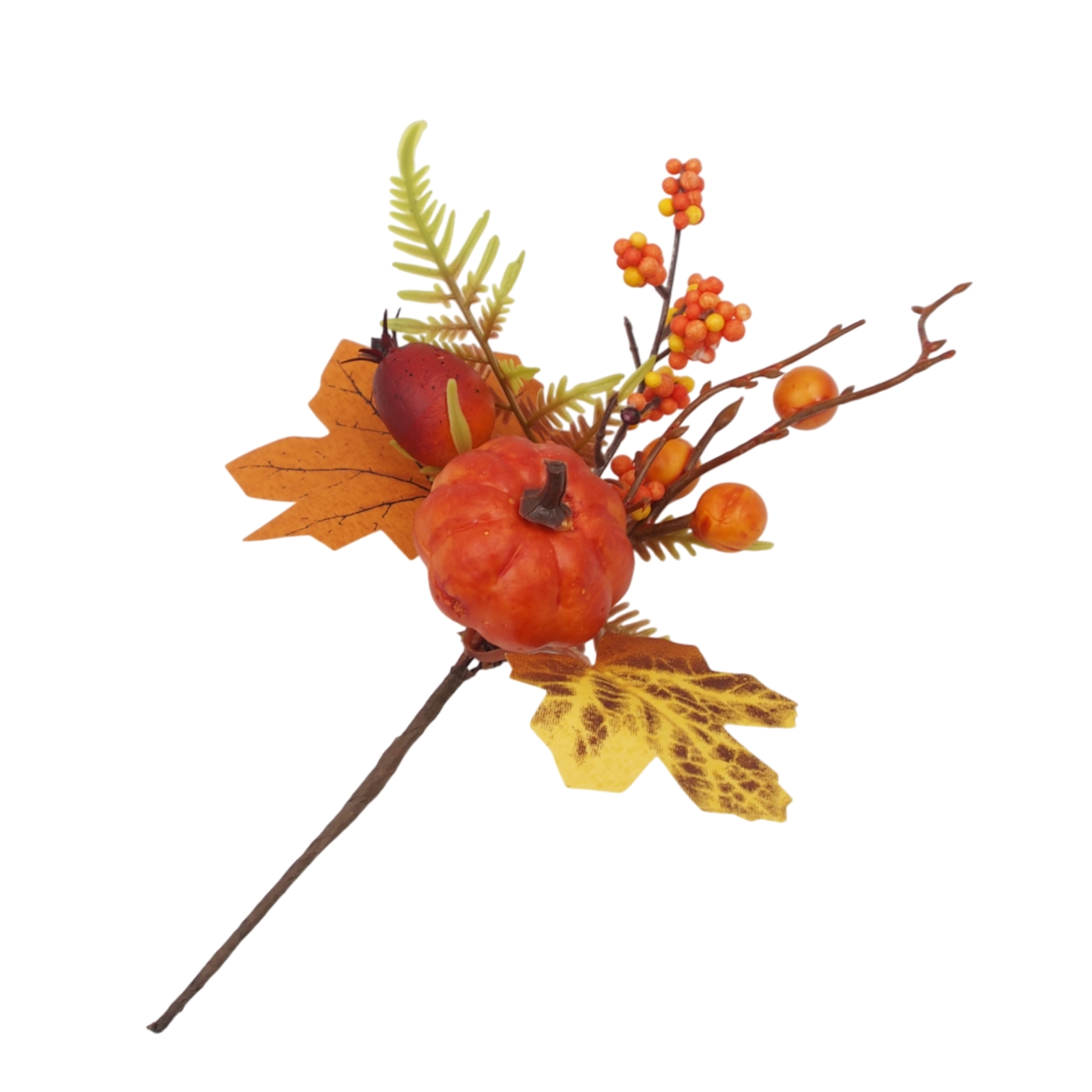 Dekoratyvinė šakelė su moliūgu ir uogomis