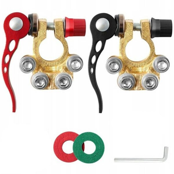 Dviejų spaustukų rinkinys akumuliatoriams