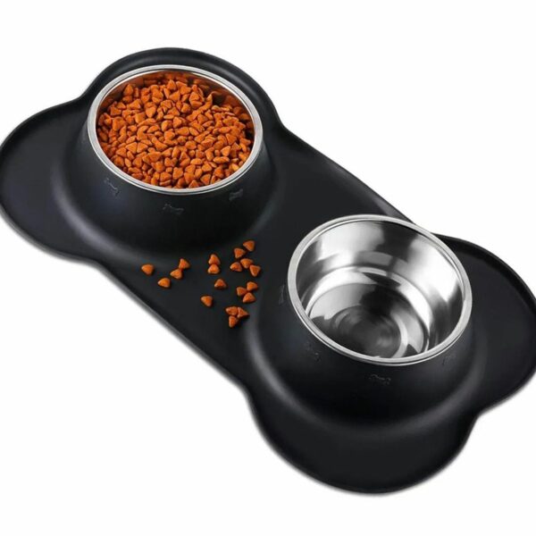 Dvigubas maisto ir vandens dubuo augintiniams