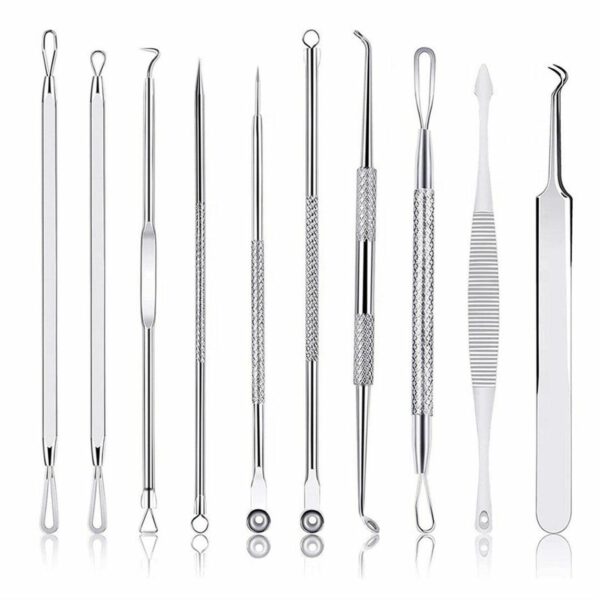 Dvipusių šaukštų rinkinys inkštirų pašalinimui