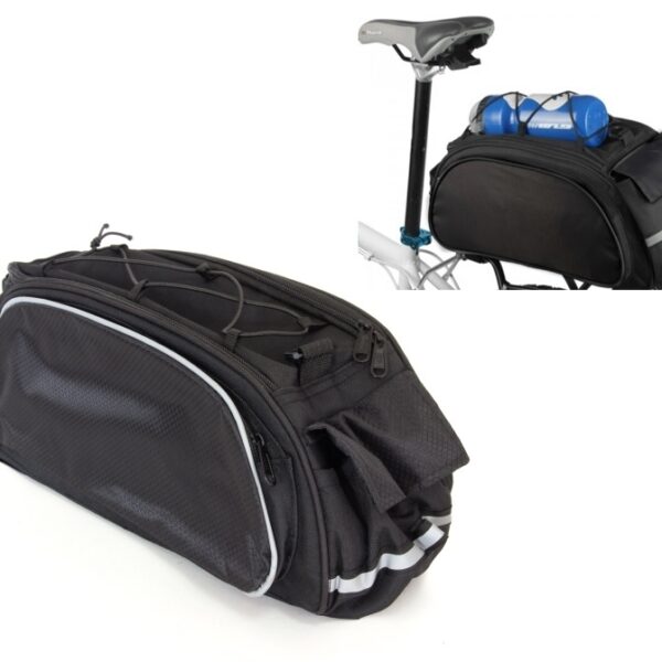 Juodas Dviračių bagažinės krepšys 2IN1