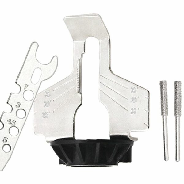 Grandininių pjūklų galąstuvas su svarstyklėmis