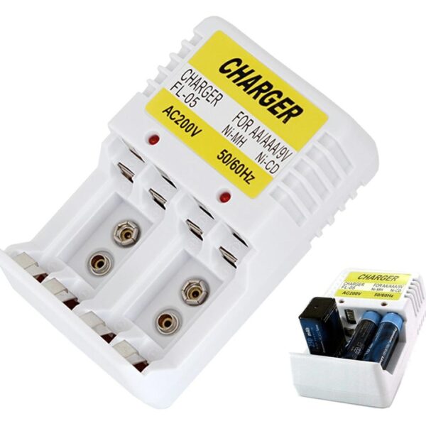 Įkroviklis AA, AAA ir 6F22 9V baterijoms