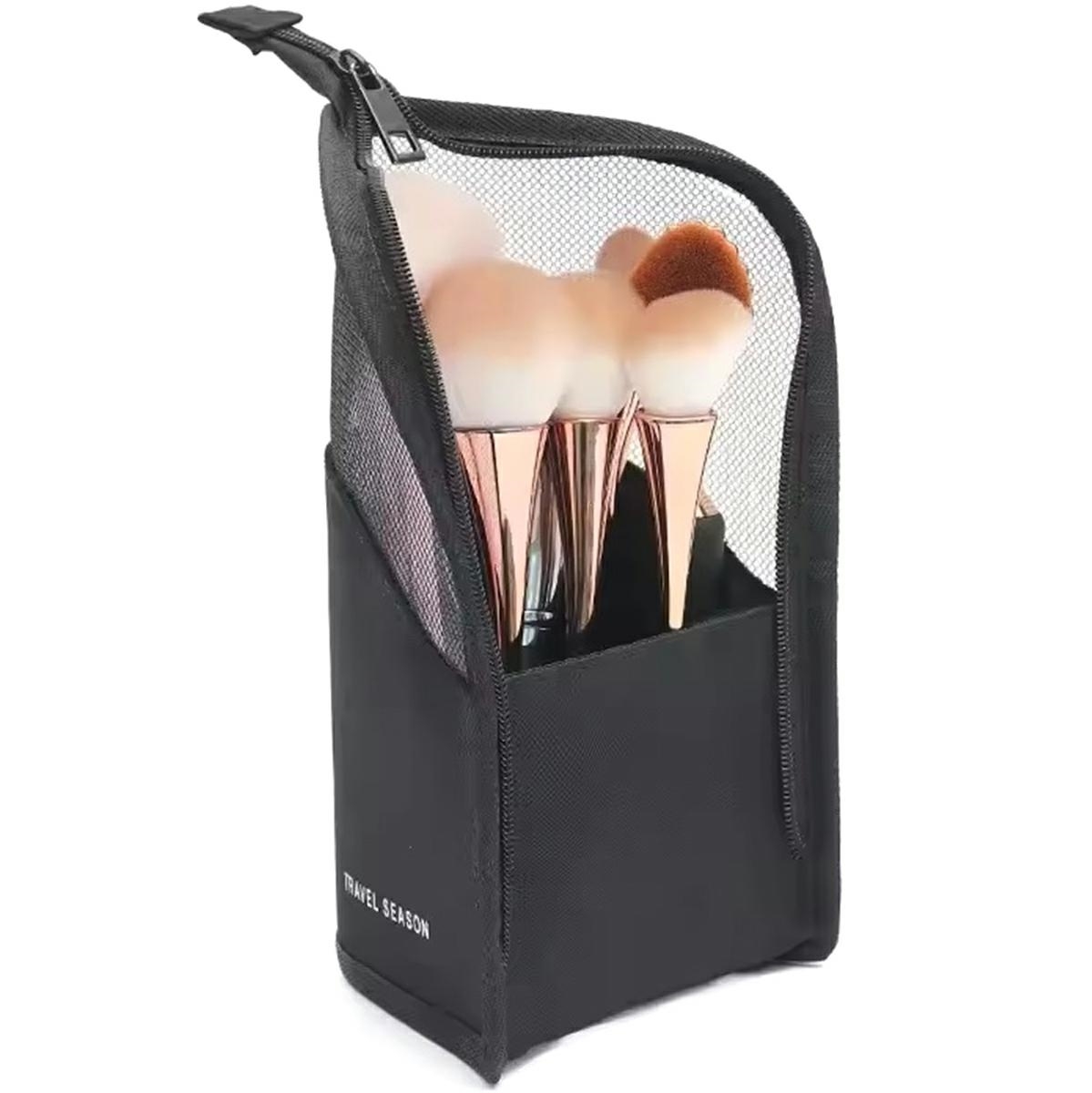 Kompaktiška kosmetinė ir šepetėlių dėklas