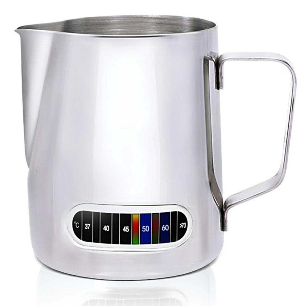 Pieno ąsotis su termometru