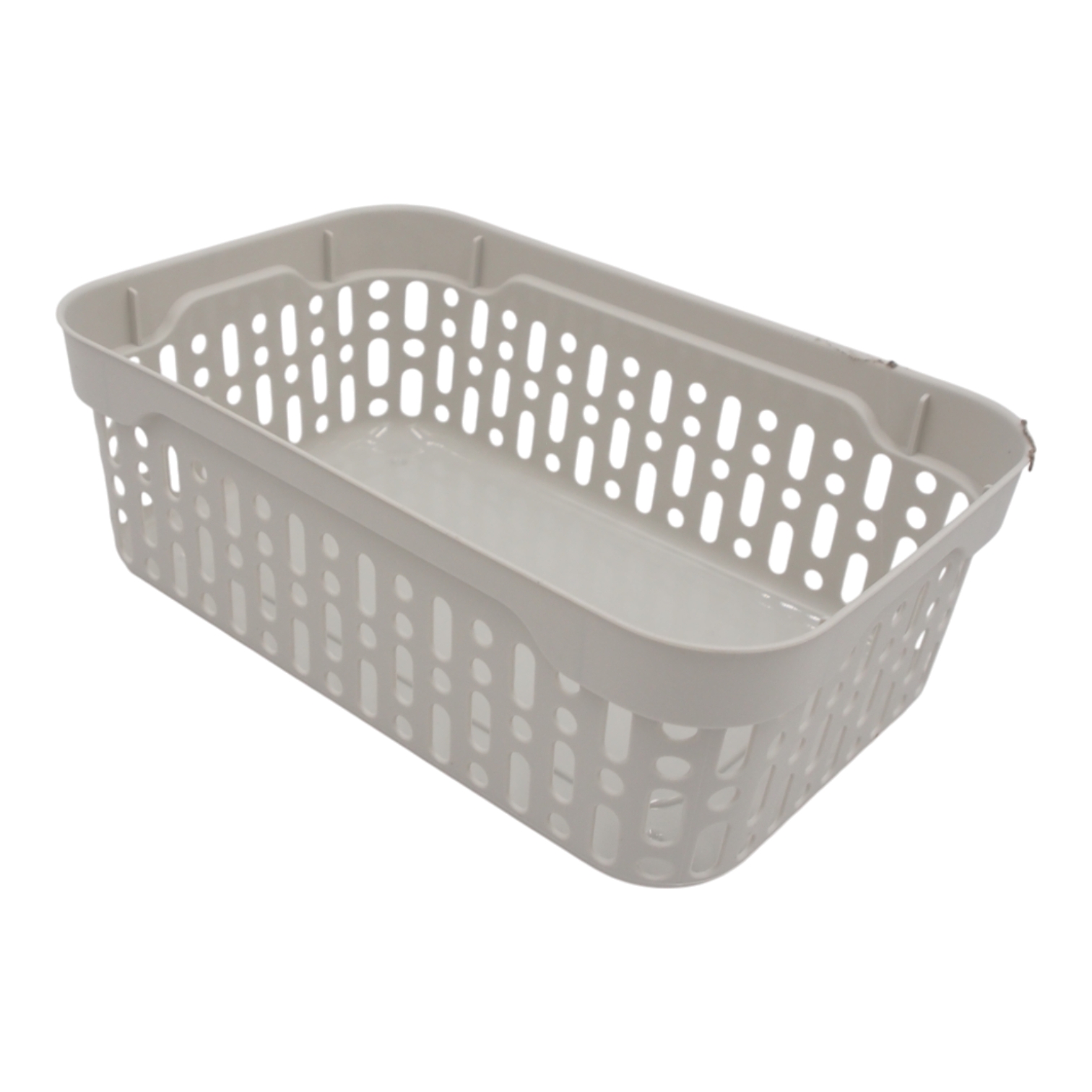 Plastikinė dėžutė su skylutėmis, 18 × 12 × 6 cm BALTA