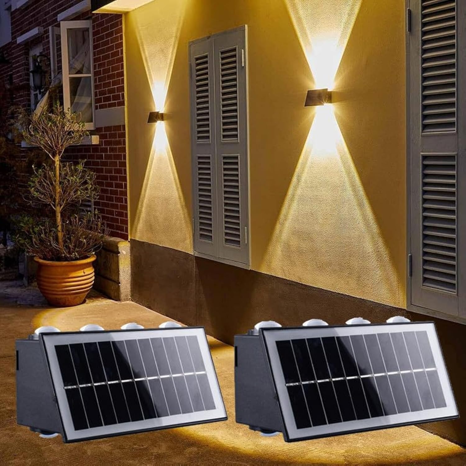 Šoninis LED šviestuvas su saulės panele