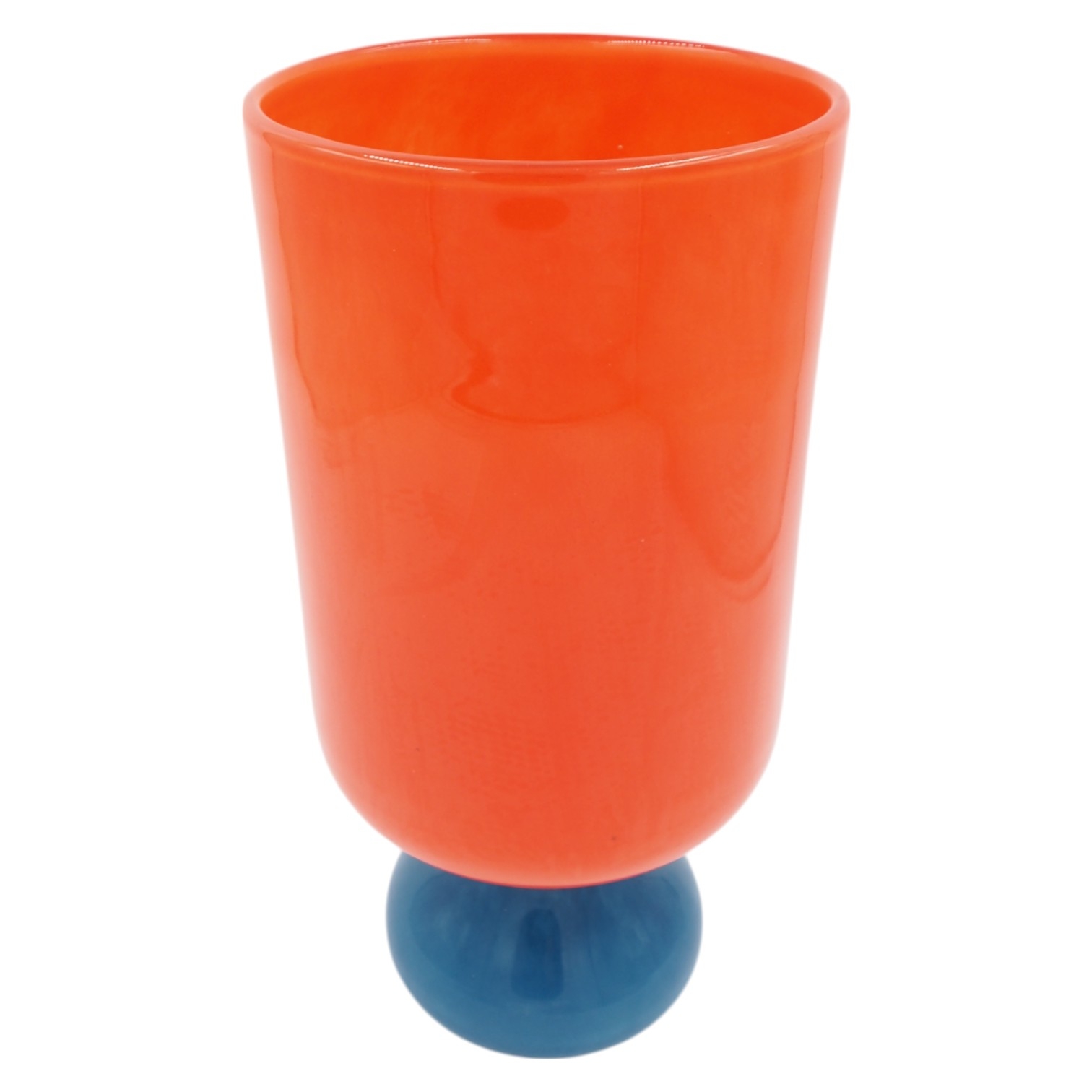 Stiklinė dekoratyvinė vaza su kojele, 16×16×33 cm