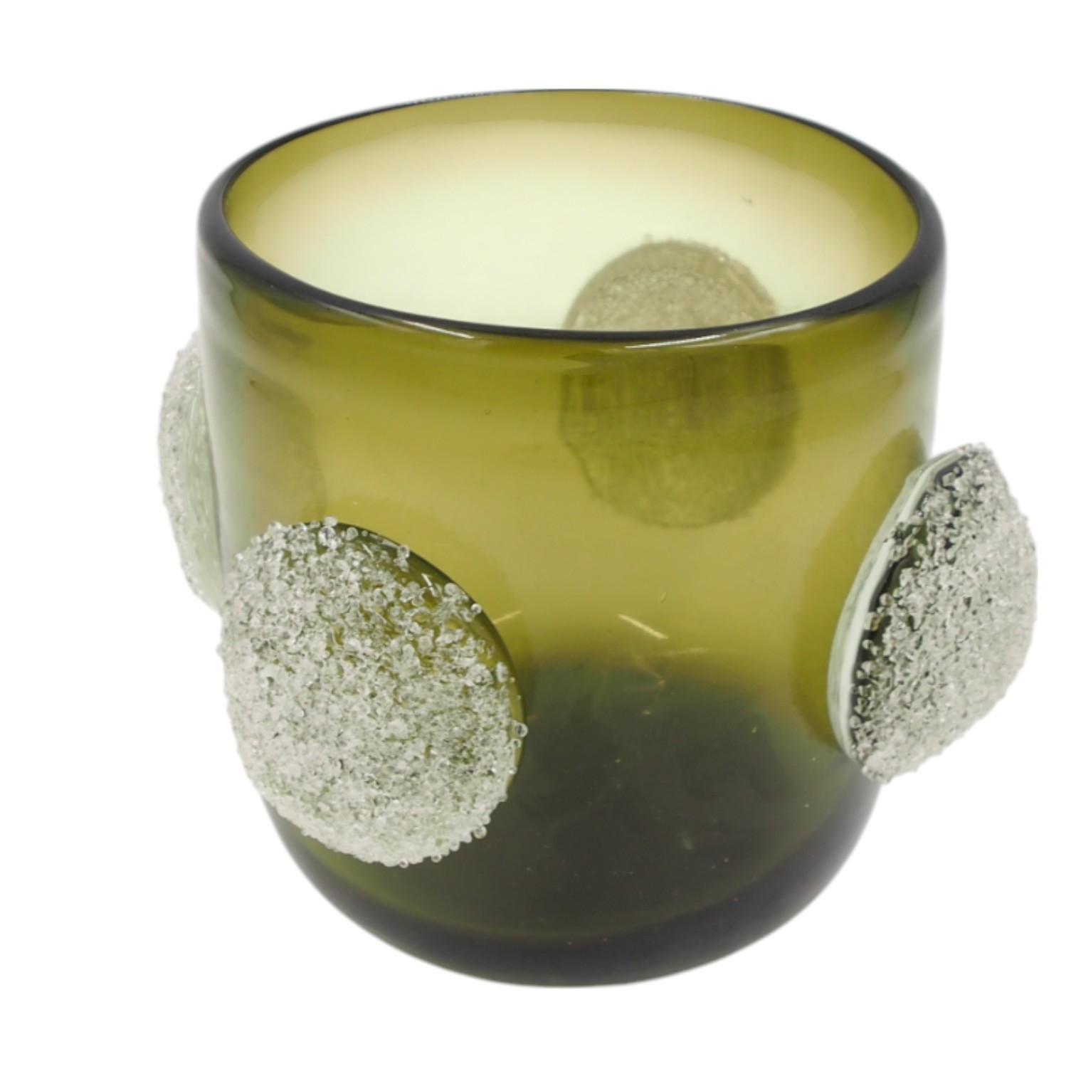 Stiklinė vaza su dekoratyviniais burbulais, 20×16 cm