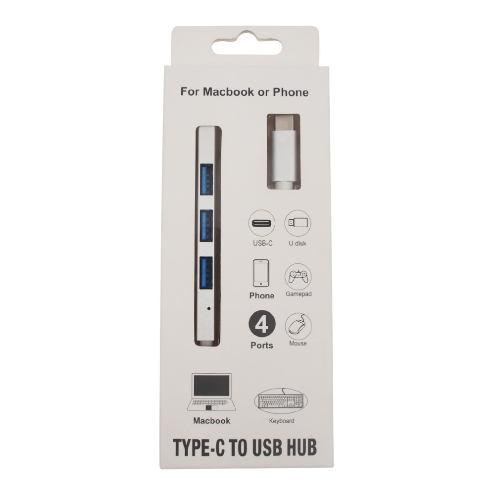 USB-C į USB HUB adapteris, 4 jungtys