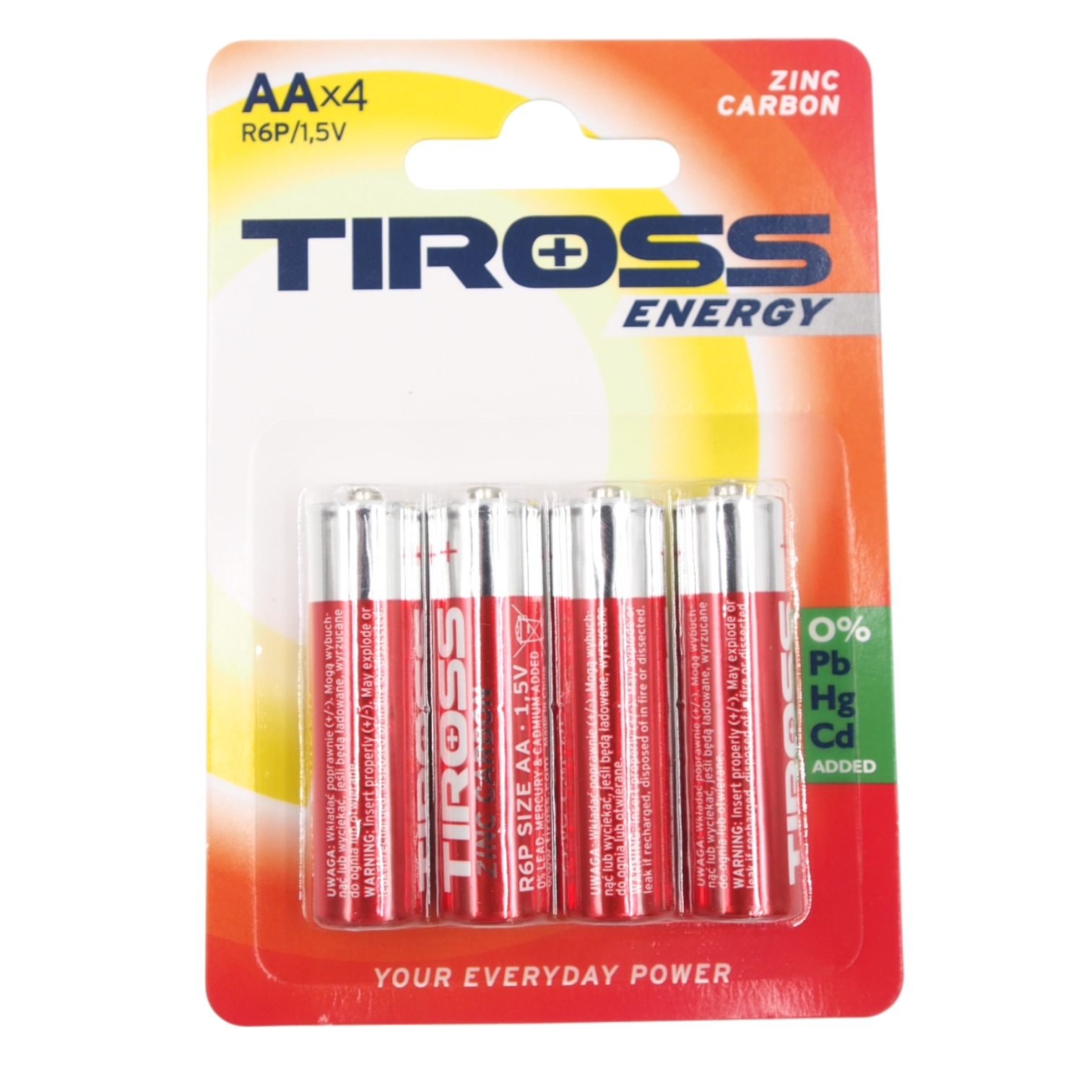 Baterijos TIROSS ENERGY AA R6P 1.5V (4 vnt.)