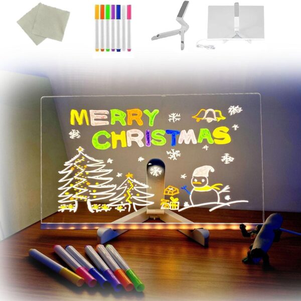 DIY LED piešimo lenta su šviečiančiu akrilo paviršiumi