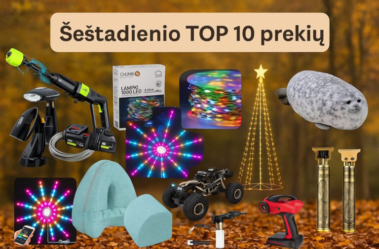 Šeštadienio top 10 prekių: populiariausi pasirinkimai šią savaitę