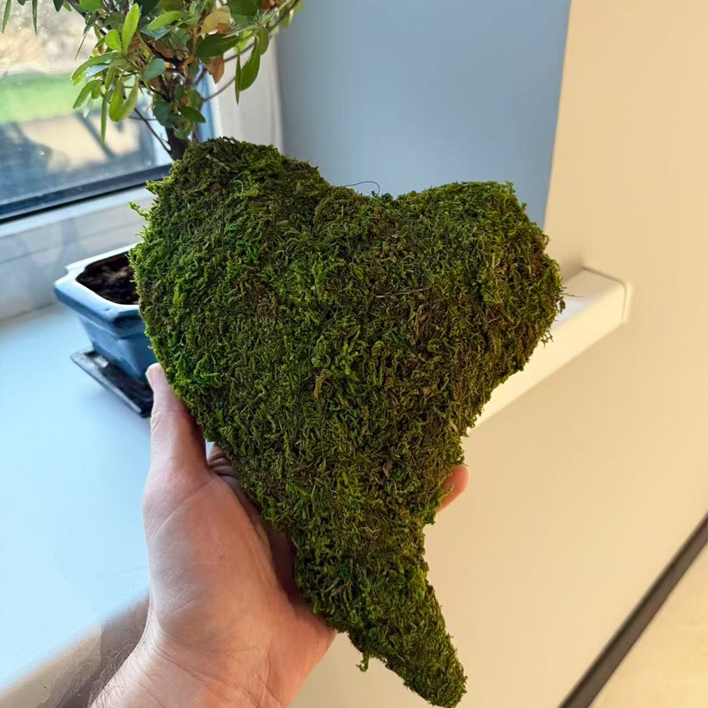 Dekoratyvinė samanų širdis (27 × 20 × 5 cm)